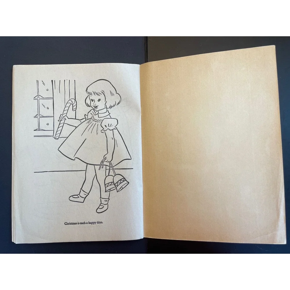 Vintage Christmas Coloring Book Santa‎ Elves Lowe Unused